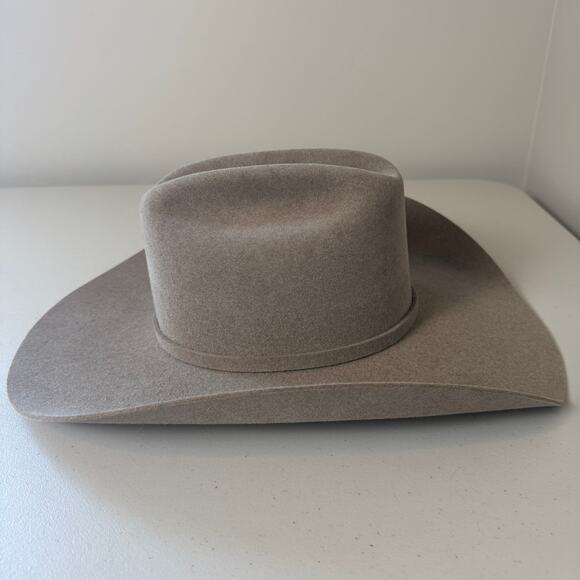 Unisex Ariat Felt Cowboy Hat Size 6 7/8 Small Sheepskin Leather Natural A764008 main image 8